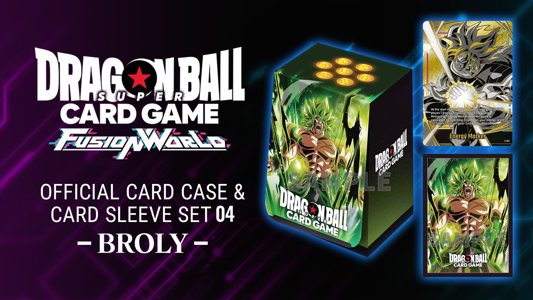 Dragon Ball Super CG: Fusion World Official Card Case and Card Sleeves Set 4 - Broly