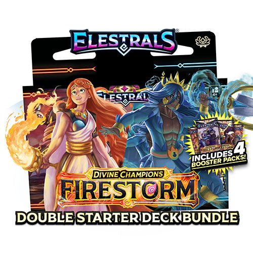 Elestrals TCG: Divine Champions: Firestorm - Double Starter Deck Bundle: Hestia VS Poseidon